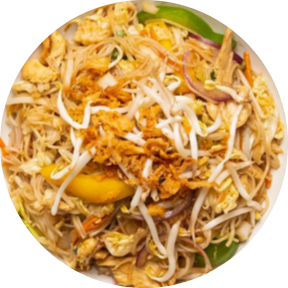 Pho xào gà