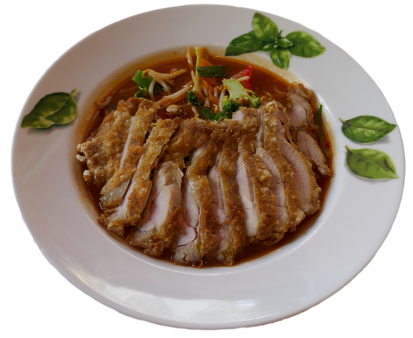Dùi gà xào húng quê (leicht scharf)